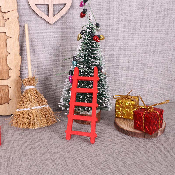 Miniature Christmas Holiday Scene Santa Door Accessory Mini Dollhouse Decoration