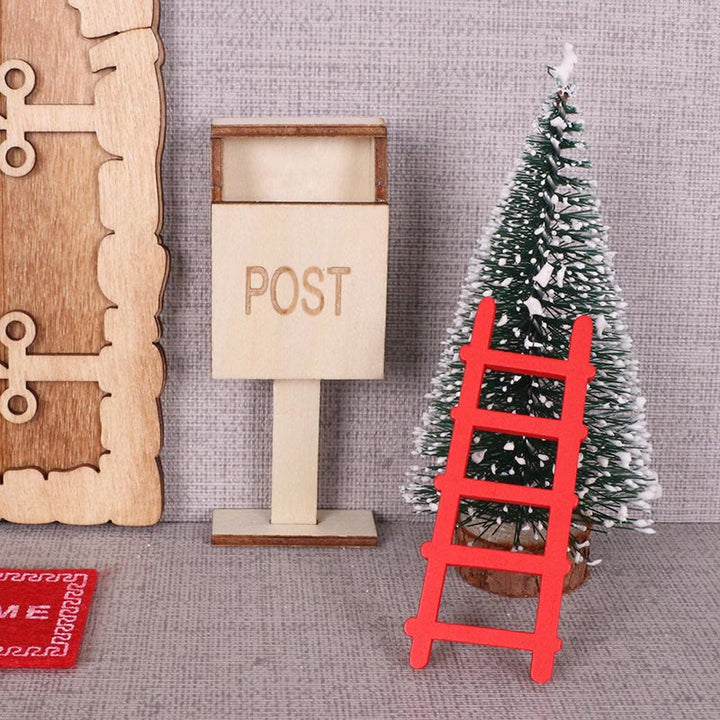 Miniature Christmas Holiday Scene Santa Door Accessory Mini Dollhouse Decoration