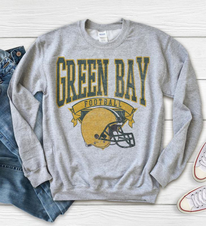 Vintage Unisex Football Crewneck Pullover Sweatshirts