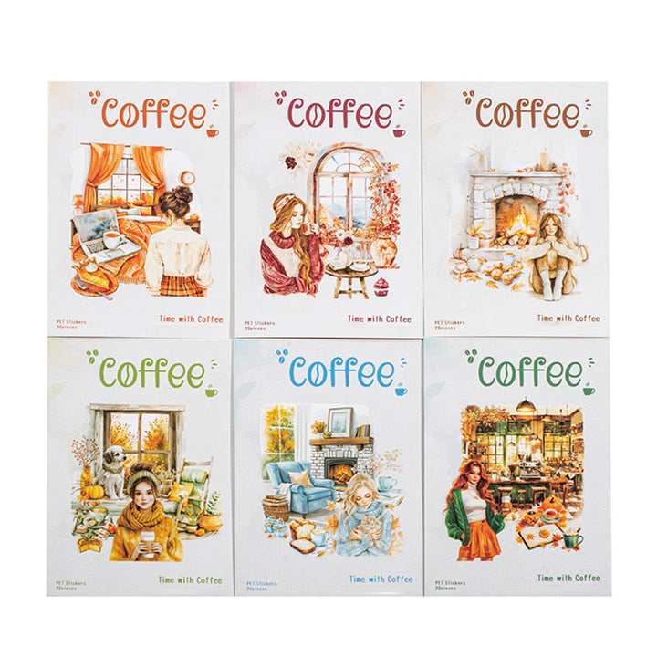 Time With Coffee Series Stickers For Decorative Journaling Crafts