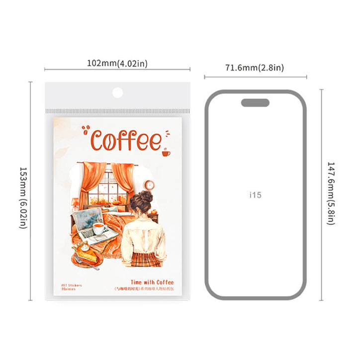 Time With Coffee Series Stickers For Decorative Journaling Crafts