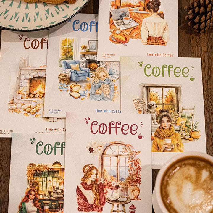 Time With Coffee Series Stickers For Decorative Journaling Crafts