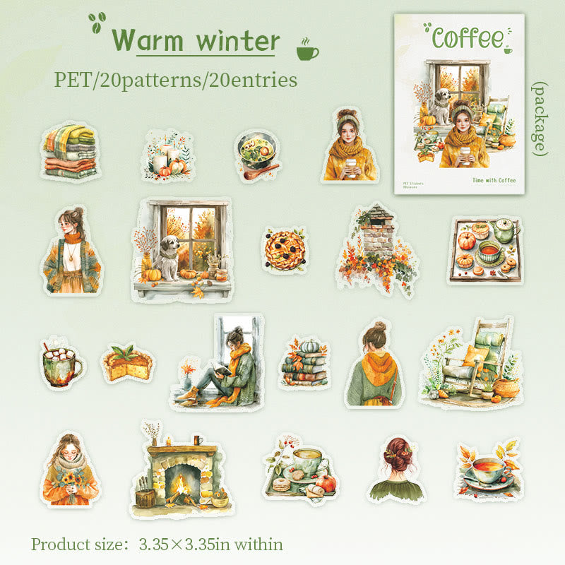 Time With Coffee Series Stickers For Decorative Journaling Crafts