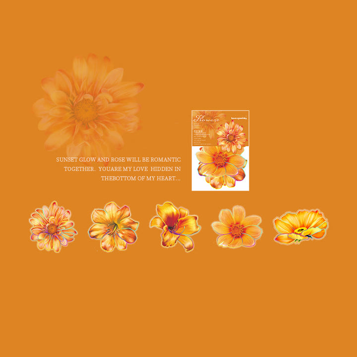 Full Flower Series Stickers For Decorative Journaling Crafts