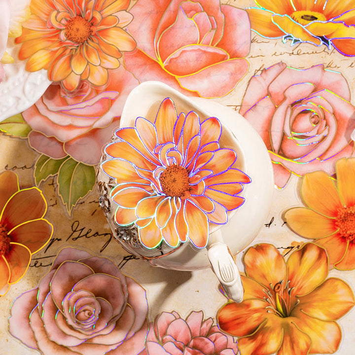 Full Flower Series Stickers For Decorative Journaling Crafts