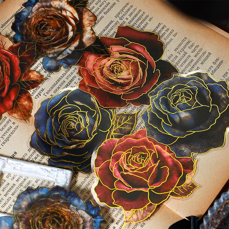 Mystery Rose Series Stickers For Decorative Journaling Crafts