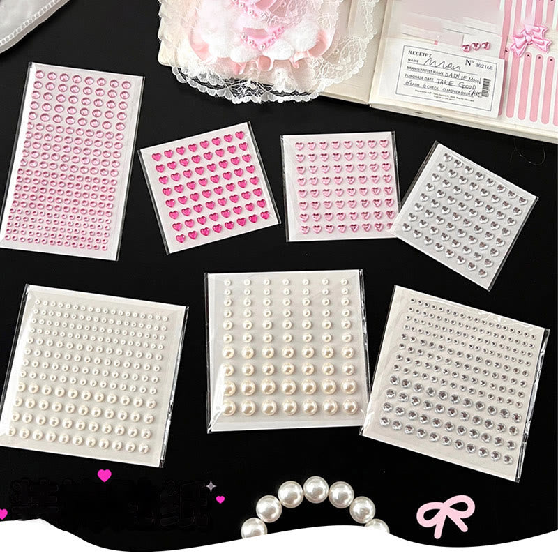 Rhinestone Pearl Decorative Stickers For Decorative Journaling Crafts