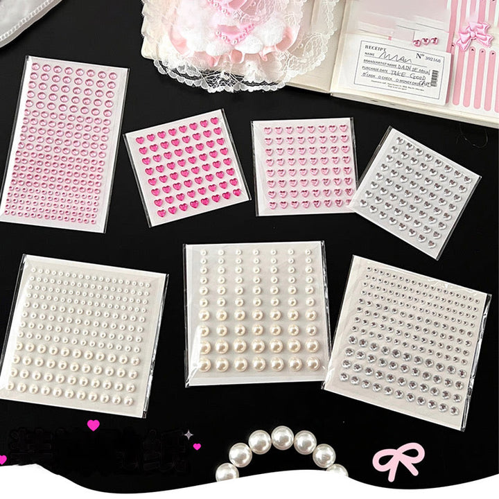 Rhinestone Pearl Decorative Stickers For Decorative Journaling Crafts