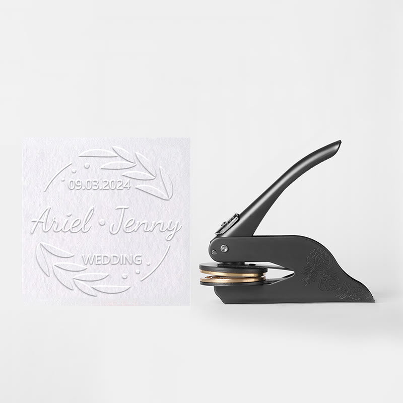 Personalized Name Wedding Embosser Stamp Metal Book Stamp