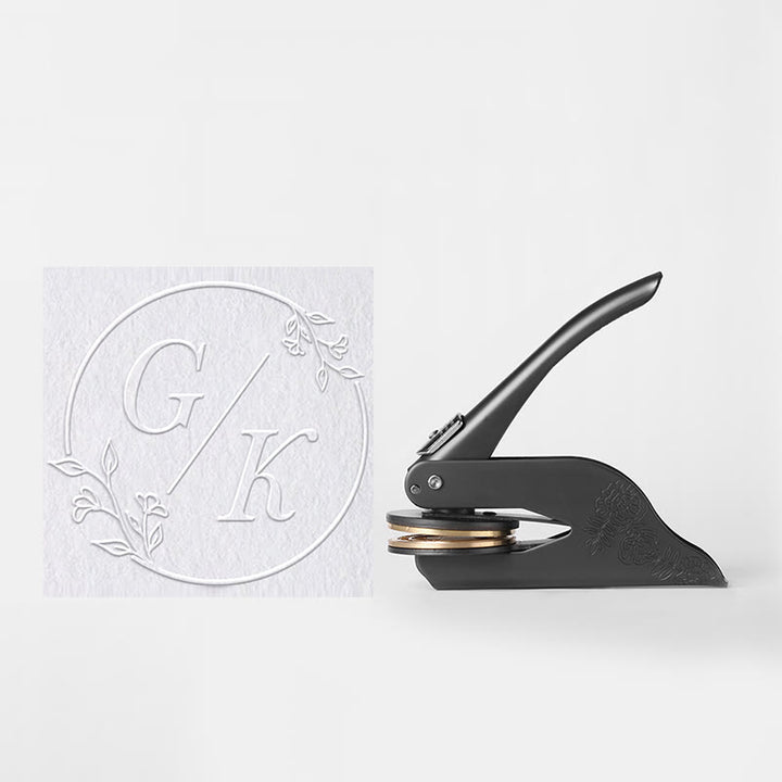 Personalized Monogram Seal Embosser Hand-Held Embossing Stamp