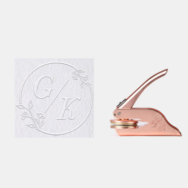 Personalized Monogram Seal Embosser Hand-Held Embossing Stamp