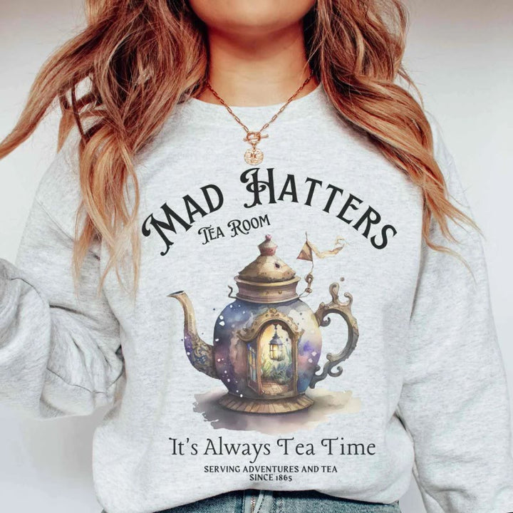 Alice In Wonderland Womens Crewneck Sweatshirt Pullover