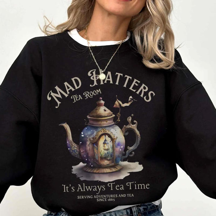 Alice In Wonderland Womens Crewneck Sweatshirt Pullover