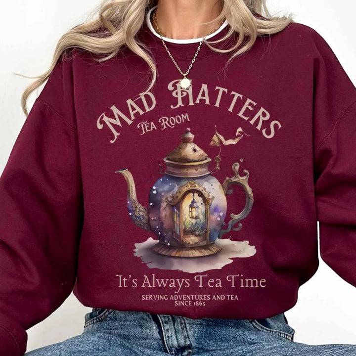 Alice In Wonderland Womens Crewneck Sweatshirt Pullover