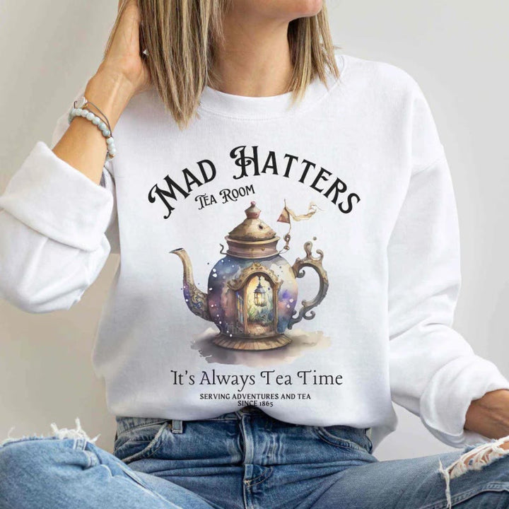 Alice In Wonderland Womens Crewneck Sweatshirt Pullover