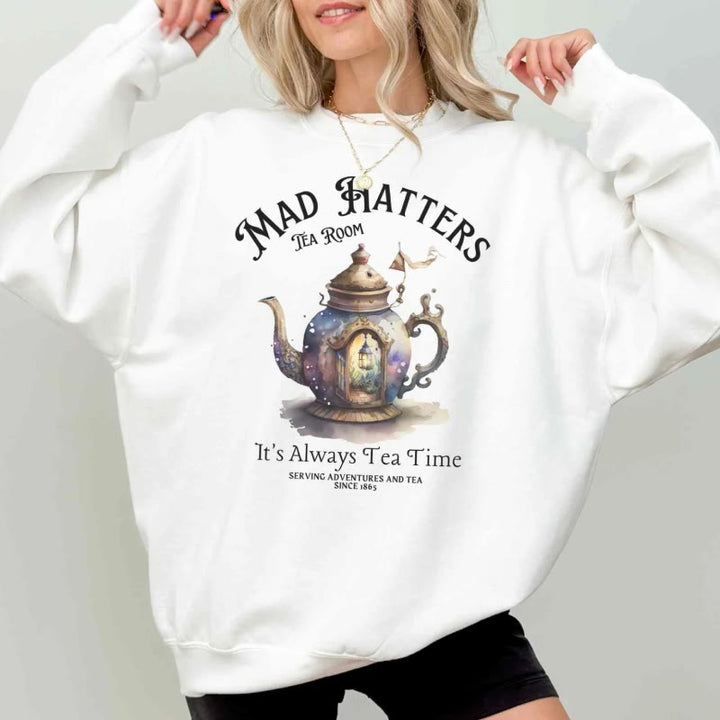 Alice In Wonderland Womens Crewneck Sweatshirt Pullover