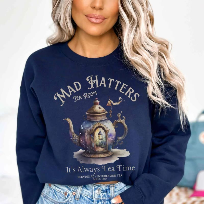 Alice In Wonderland Womens Crewneck Sweatshirt Pullover