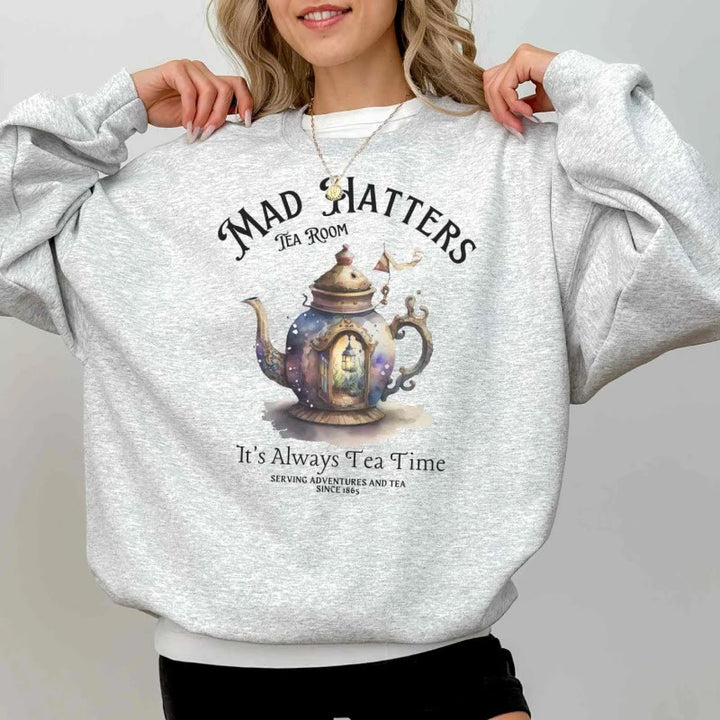 Alice In Wonderland Womens Crewneck Sweatshirt Pullover