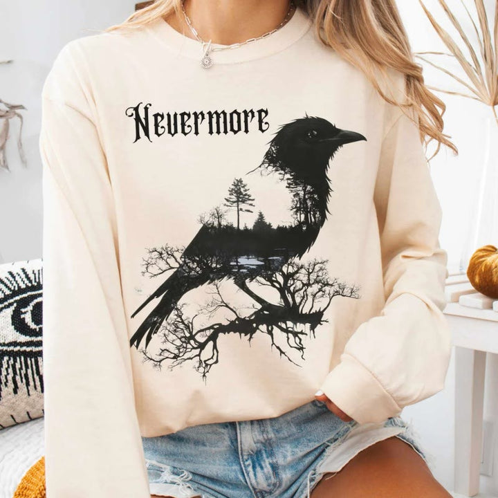 The Raven Nevermore Womens Crewneck Sweatshirt Pullover