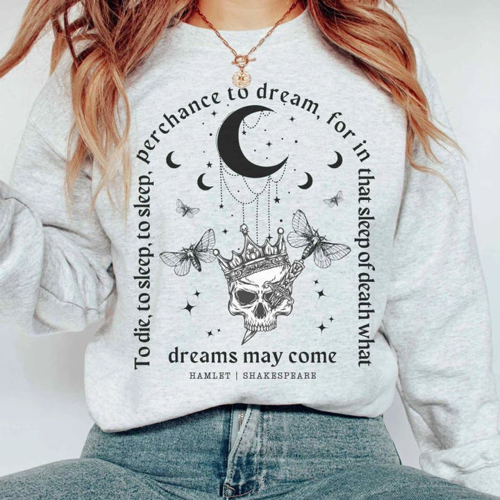 Hamlet Shakespeare Dark Academia Womens Crewneck Sweatshirt Pullover