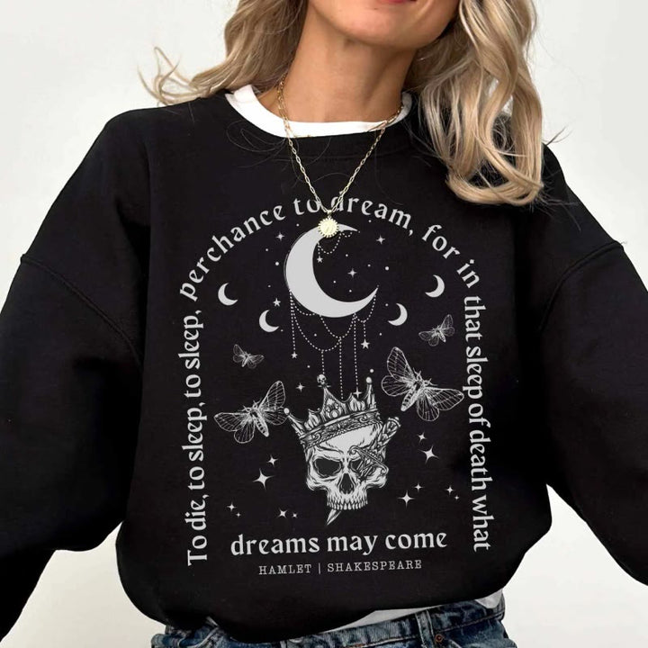 Hamlet Shakespeare Dark Academia Womens Crewneck Sweatshirt Pullover