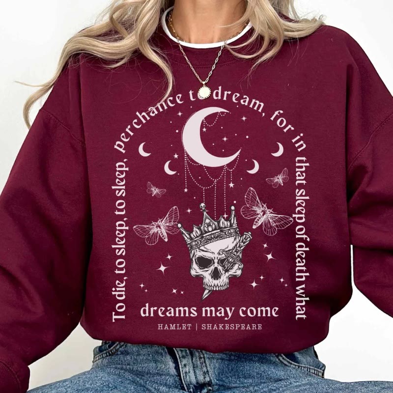 Hamlet Shakespeare Dark Academia Womens Crewneck Sweatshirt Pullover