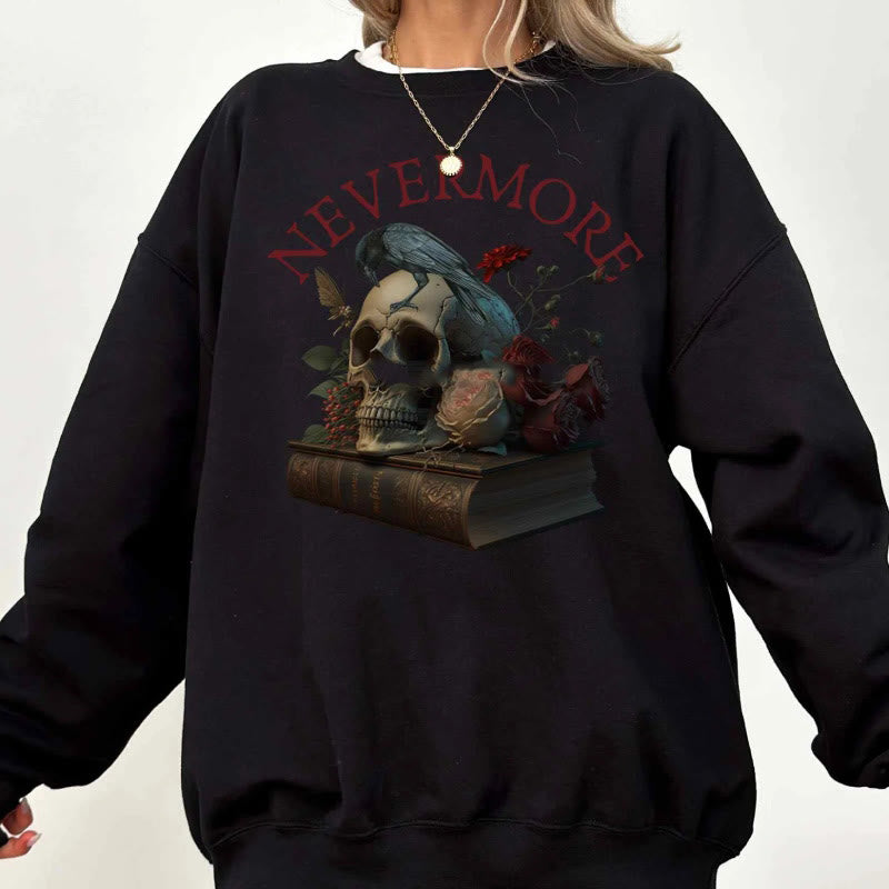 Edgar Allan Poe Nevermore Womens Crewneck Sweatshirt Pullover