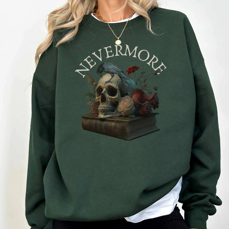 Edgar Allan Poe Nevermore Womens Crewneck Sweatshirt Pullover