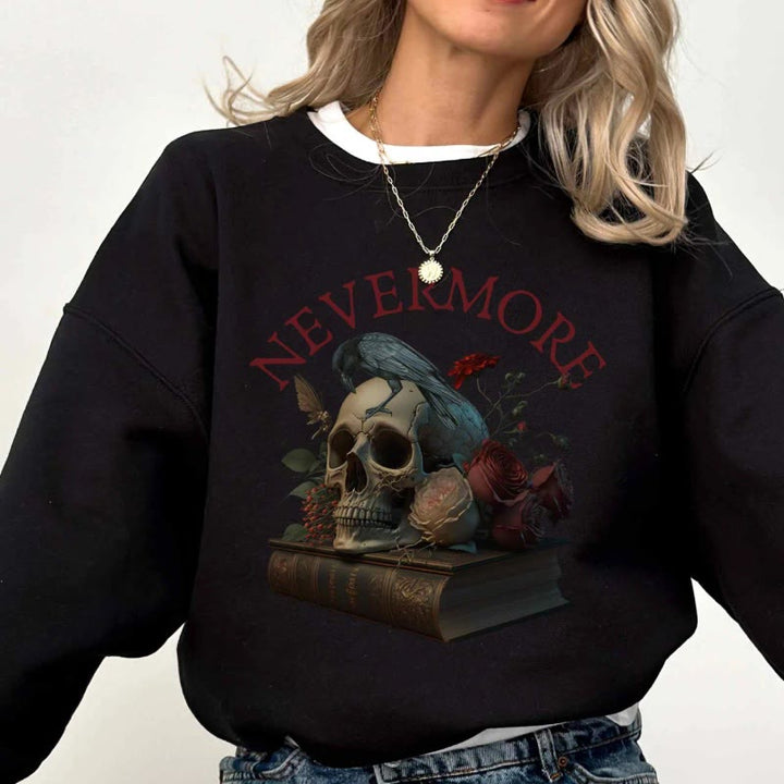 Edgar Allan Poe Nevermore Womens Crewneck Sweatshirt Pullover