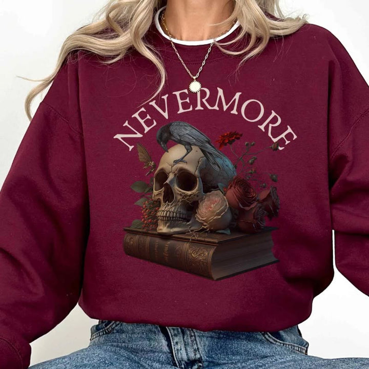 Edgar Allan Poe Nevermore Womens Crewneck Sweatshirt Pullover