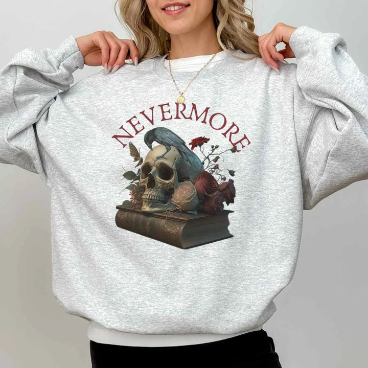 Edgar Allan Poe Nevermore Womens Crewneck Sweatshirt Pullover