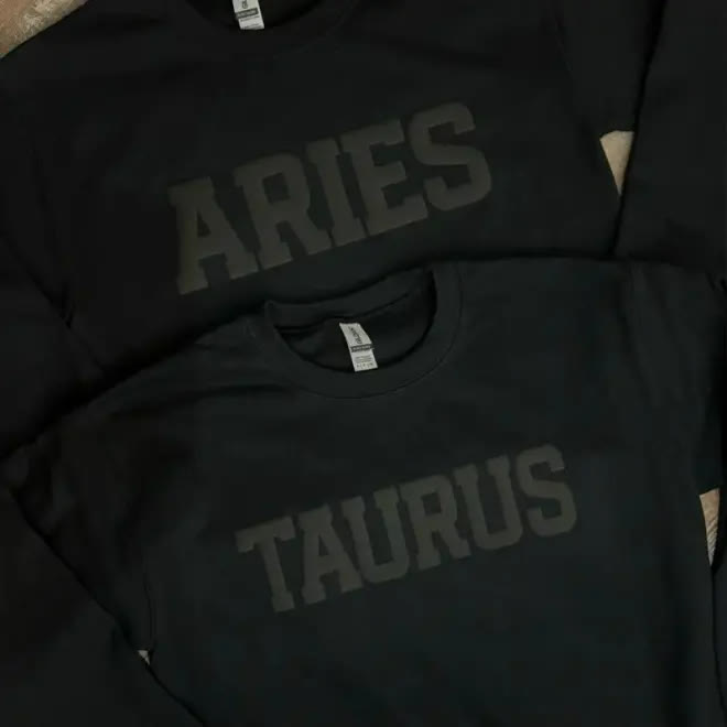 Astrology Black Fleece Long Sleeve Sweatshirt Crewneck Sweatshirt Pullover