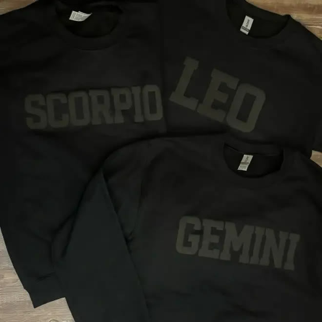 Astrology Black Fleece Long Sleeve Sweatshirt Crewneck Sweatshirt Pullover