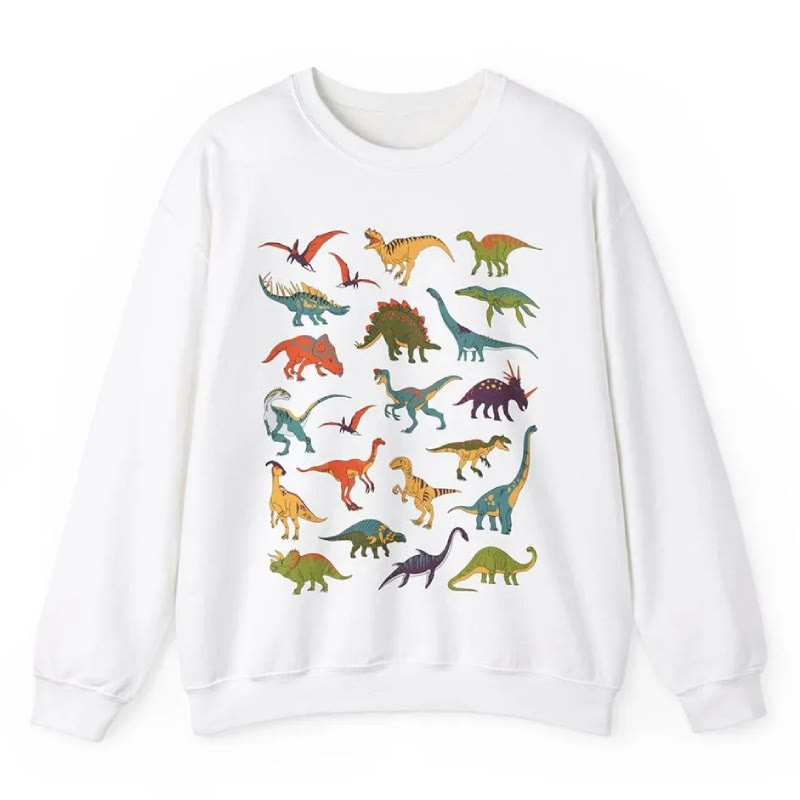 Dinosaurs 90s Pastel Fleece Long Sleeve Sweatshirt Crewneck Sweatshirt Pullover