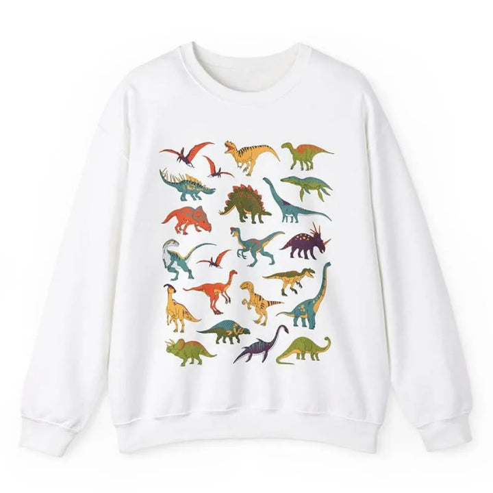 Dinosaurs 90s Pastel Fleece Long Sleeve Sweatshirt Crewneck Sweatshirt Pullover