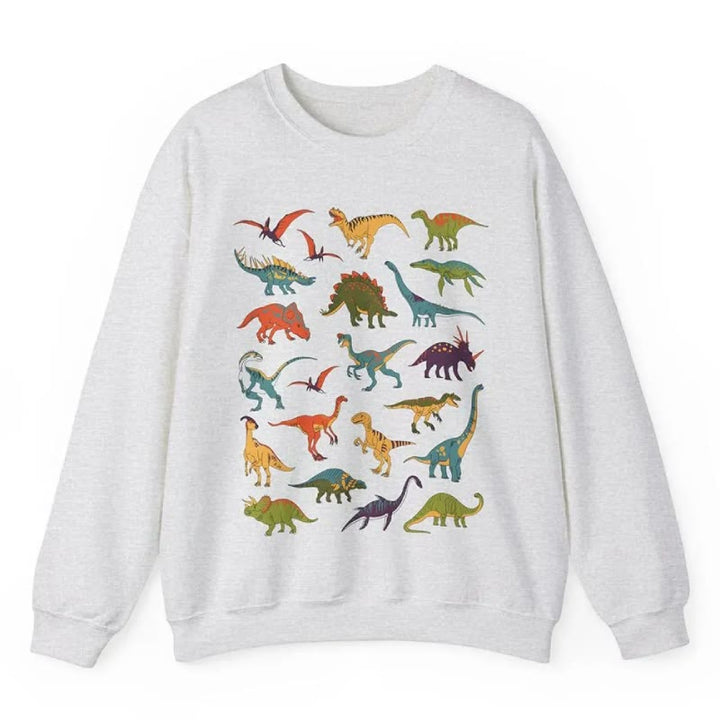 Dinosaurs 90s Pastel Fleece Long Sleeve Sweatshirt Crewneck Sweatshirt Pullover