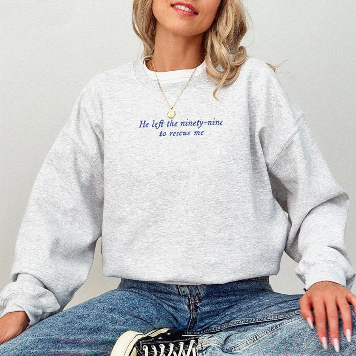 Parable Of The Lost Sheep Fleece Long Sleeve Sweatshirt Crewneck Sweatshirt Pullover