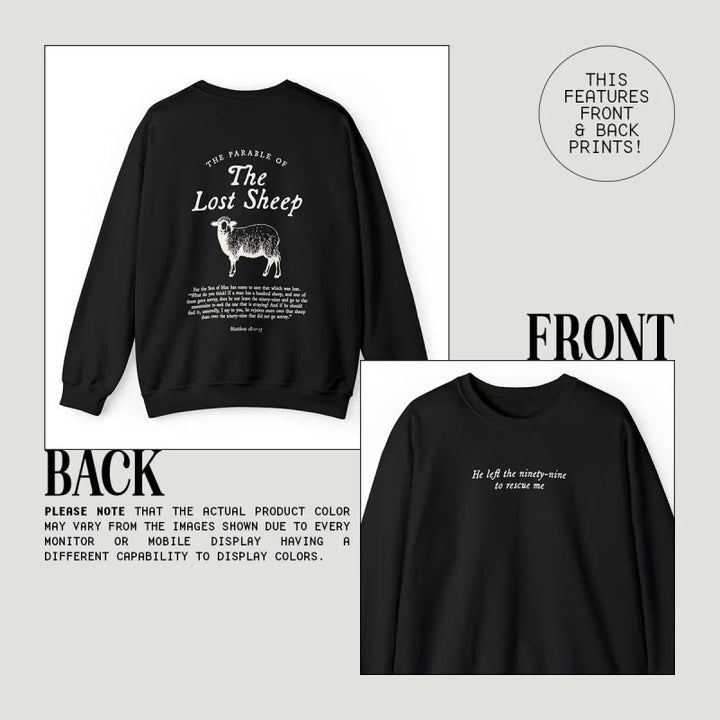 Parable Of The Lost Sheep Fleece Long Sleeve Sweatshirt Crewneck Sweatshirt Pullover