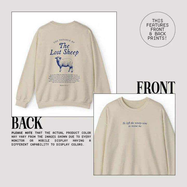 Parable Of The Lost Sheep Fleece Long Sleeve Sweatshirt Crewneck Sweatshirt Pullover