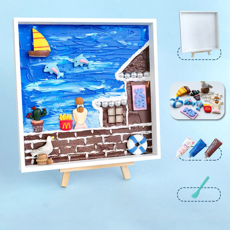 DIY Mosaic Texture Painting Material Kit With Accessories Holiday Gift