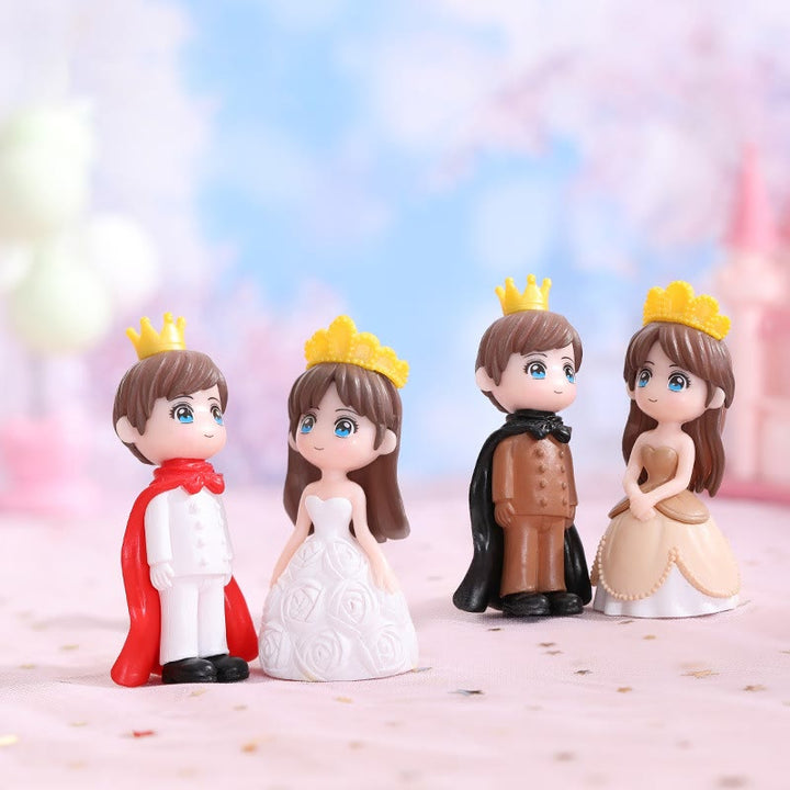 Miniatures Prince Princess Cartoon Couple Artificial Mini Characters For Dollhouse