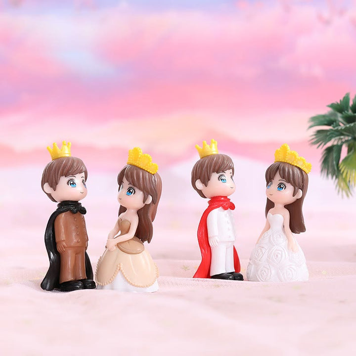 Miniatures Prince Princess Cartoon Couple Artificial Mini Characters For Dollhouse