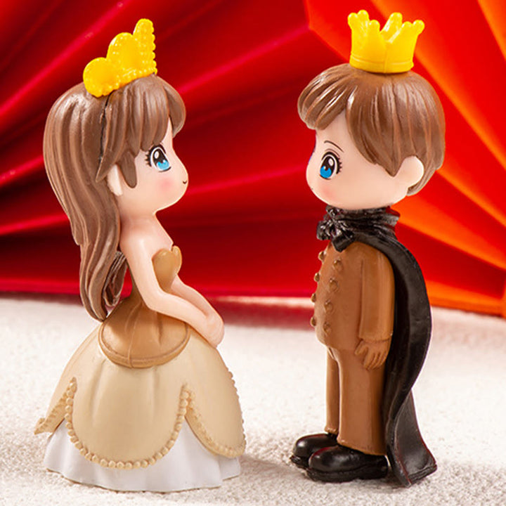 Miniatures Prince Princess Cartoon Couple Artificial Mini Characters For Dollhouse