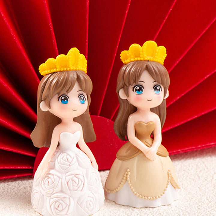 Miniatures Prince Princess Cartoon Couple Artificial Mini Characters For Dollhouse