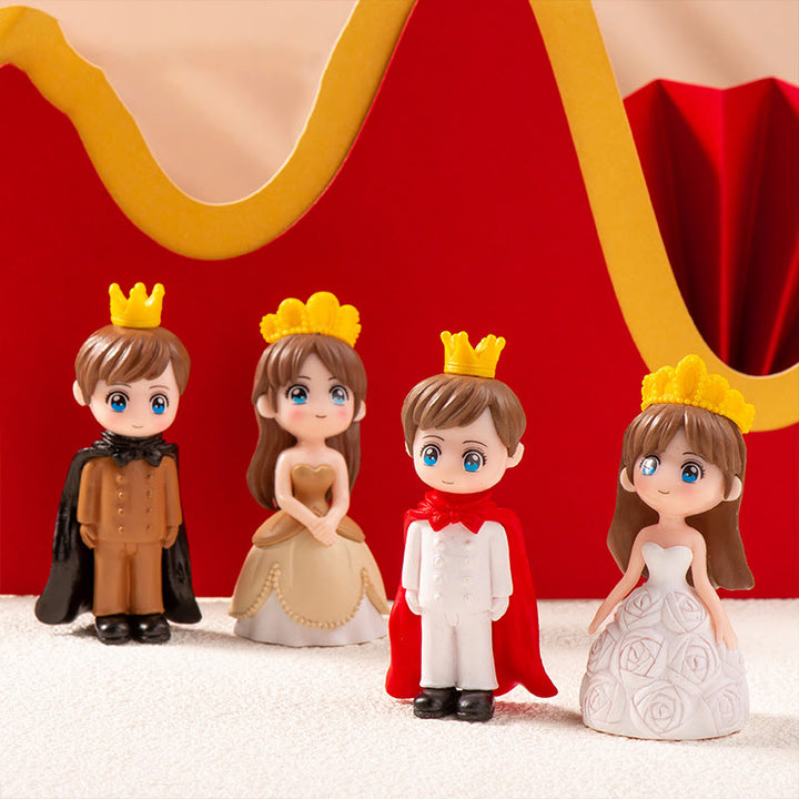 Miniatures Prince Princess Cartoon Couple Artificial Mini Characters For Dollhouse