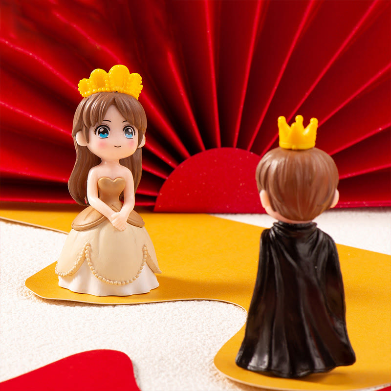 Miniatures Prince Princess Cartoon Couple Artificial Mini Characters For Dollhouse