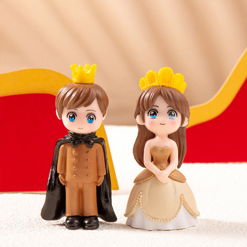 Miniatures Prince Princess Cartoon Couple Artificial Mini Characters For Dollhouse