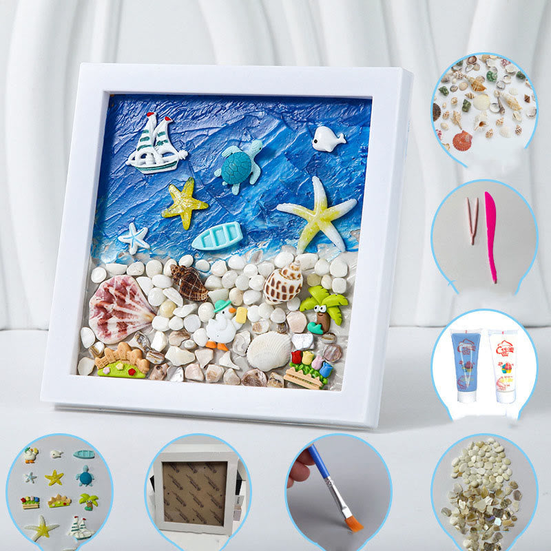 DIY Shell Texture Painting Material Kit Picture Frames Decorations