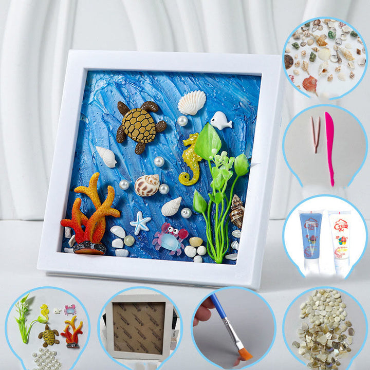 DIY Shell Texture Painting Material Kit Picture Frames Decorations