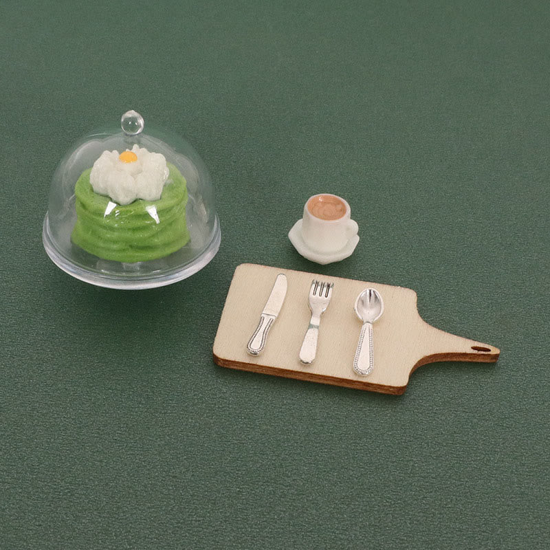 Miniatures Cake Coffee Tray Set Artificial Mini Food Set For Dollhouse